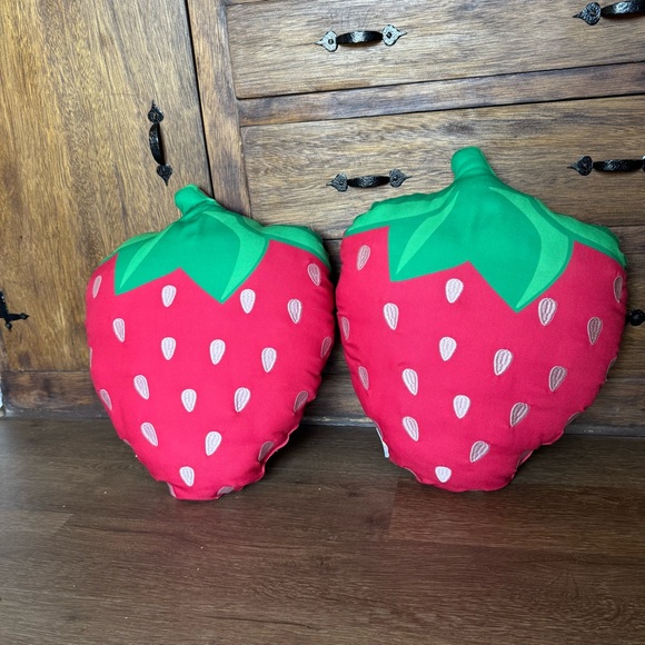 Large Outdoor Strawberry Pillows Novogratz 16x20x5